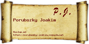 Porubszky Joakim névjegykártya